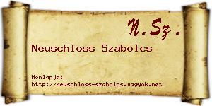 Neuschloss Szabolcs névjegykártya